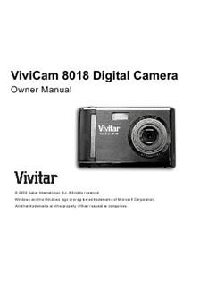 Vivitar ViviCam 8018 manual. Camera Instructions.